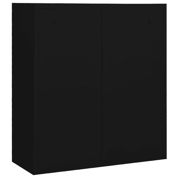 Büroschrank Schwarz Stahl 90x40x102cm