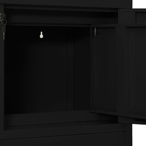 Büroschrank Schwarz Stahl 90x40x102cm