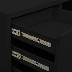 Büroschrank Schwarz Stahl 90x40x102cm