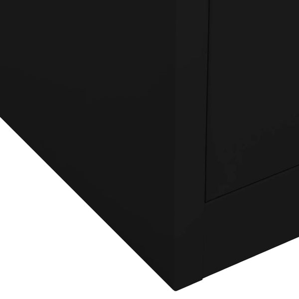 Büroschrank Schwarz Stahl 90x40x102cm