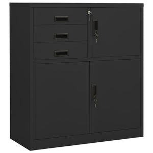 Büroschrank Anthrazit Stahl 90x40x102 cm