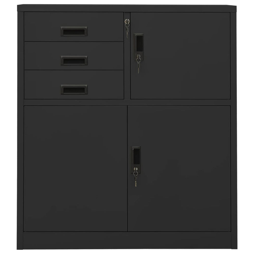 Büroschrank Anthrazit Stahl 90x40x102 cm