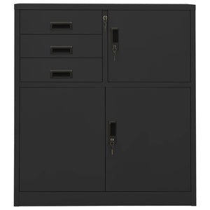 Büroschrank Anthrazit Stahl 90x40x102 cm