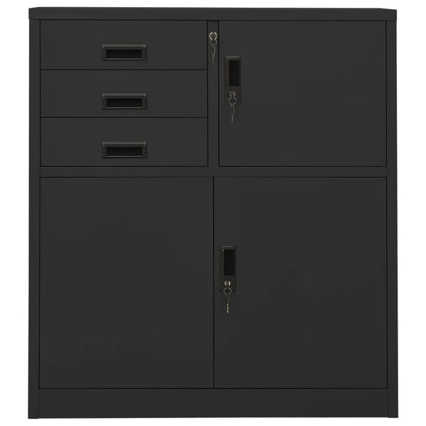 Büroschrank Anthrazit Stahl 90x40x102 cm