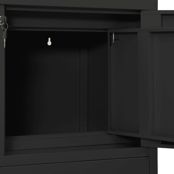 Büroschrank Anthrazit Stahl 90x40x102 cm