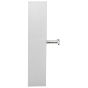 Büroschrank Hellgrau Stahl/Glas 90x180cm