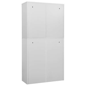 Büroschrank Hellgrau Stahl/Glas 90x180cm