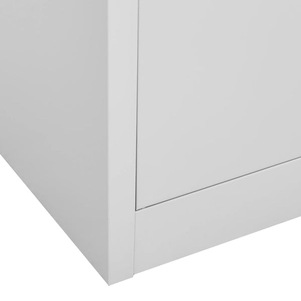 Büroschrank Hellgrau Stahl/Glas 90x180cm