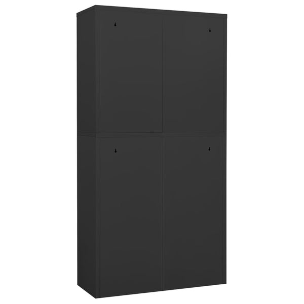 Büroschrank Anthrazit Stahl/Glas 90x180cm