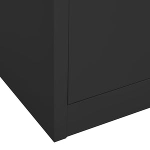 Büroschrank Anthrazit Stahl/Glas 90x180cm
