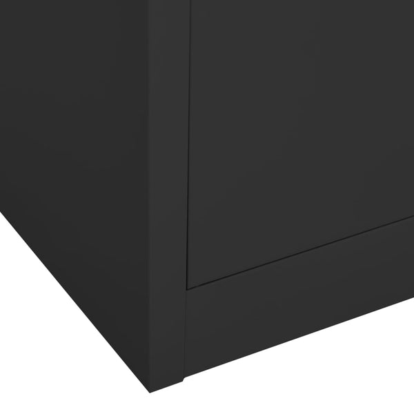 Büroschrank Anthrazit Stahl/Glas 90x180cm