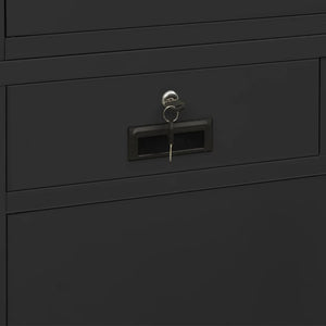 Büroschrank Anthrazit Stahl/Glas 90x180cm