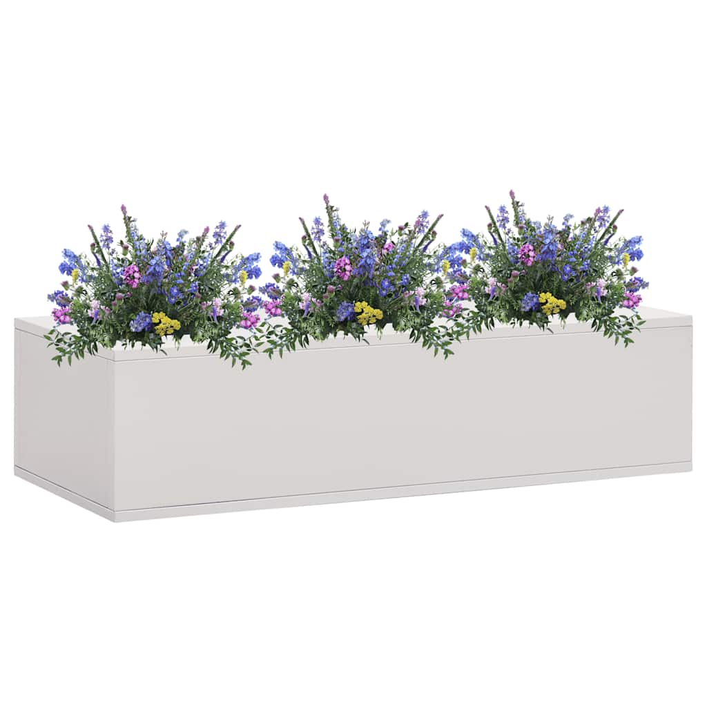 Büro-Blumenkasten Hellgrau Stahl 90x40x23 cm