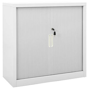 Grauer Stahlschrank mit Schiebetüren 90x40x90 cm