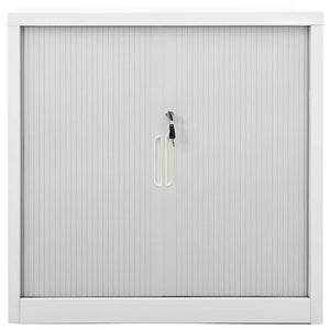 Grauer Stahlschrank mit Schiebetüren 90x40x90 cm