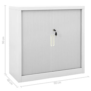 Grauer Stahlschrank mit Schiebetüren 90x40x90 cm