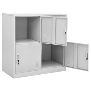 Stahl Schließfachschrank Hellgrau, 90cm