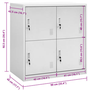 Stahl Schließfachschrank Hellgrau, 90cm