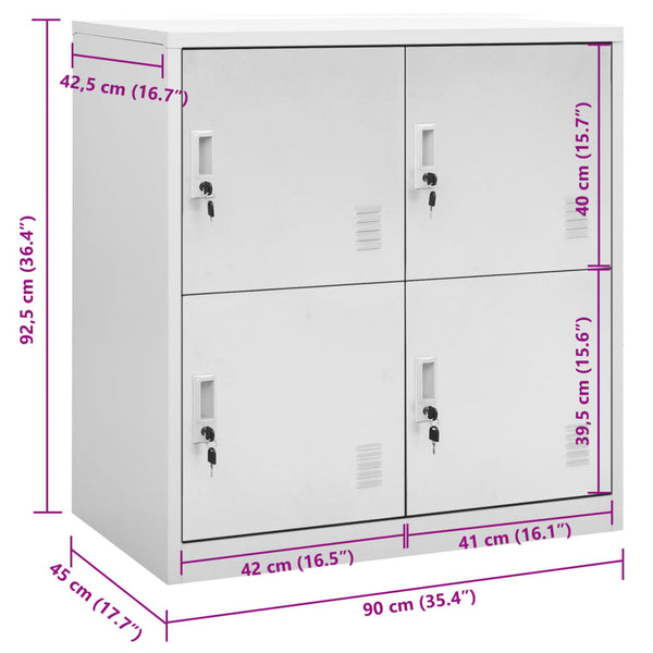 Stahl Schließfachschrank Hellgrau, 90cm