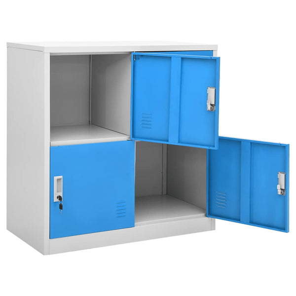 vidaXL Armoire de rangement gris clair et bleu 90x45x92,5 cm Acier