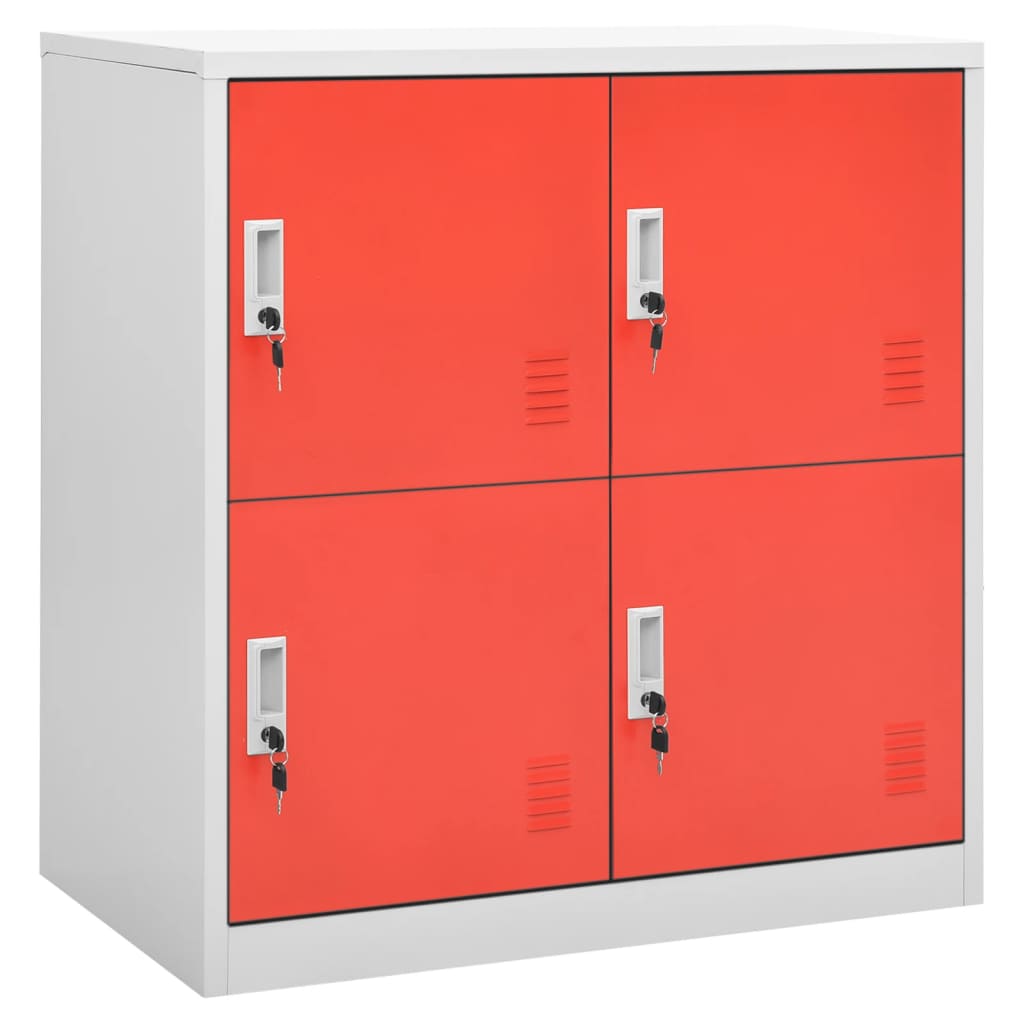 vidaXL Armoire de rangement Gris clair et rouge 90x45x92,5 cm Acier