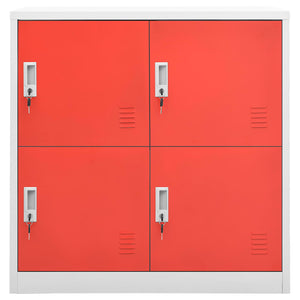 vidaXL Armoire de rangement Gris clair et rouge 90x45x92,5 cm Acier