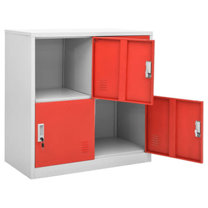 vidaXL Armoire de rangement Gris clair et rouge 90x45x92,5 cm Acier