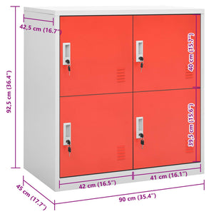 vidaXL Armoire de rangement Gris clair et rouge 90x45x92,5 cm Acier