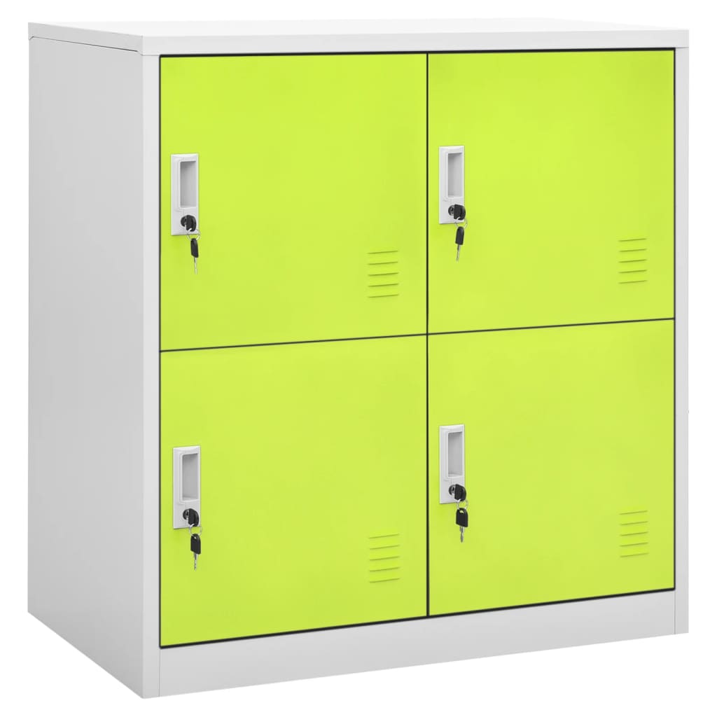 Stahlschrank Hellgrau/Grün, 90 cm