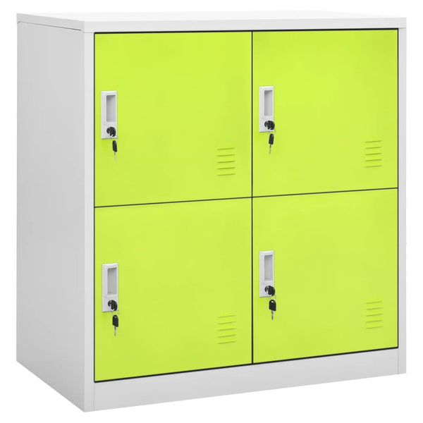 Stahlschrank Hellgrau/Grün, 90 cm