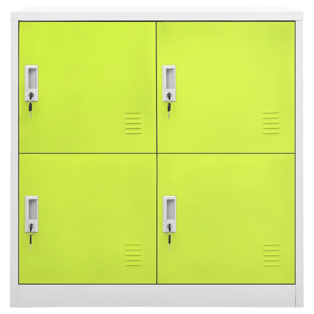 vidaXL Locker Cabinet Light Gray and Green 90x45x92.5 cm Steel
