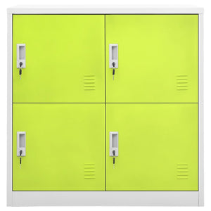 Stahlschrank Hellgrau/Grün, 90 cm