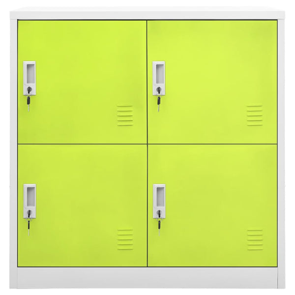 Stahlschrank Hellgrau/Grün, 90 cm