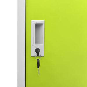 Stahlschrank Hellgrau/Grün, 90 cm