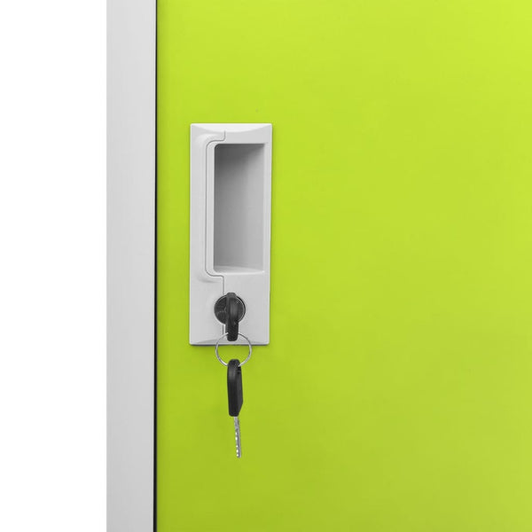 Stahlschrank Hellgrau/Grün, 90 cm