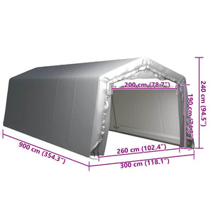 Lagerzelt 300x900 cm Stahl Grau