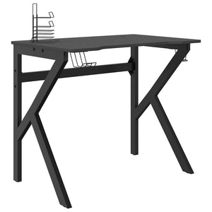 Gaming Schreibtisch Schwarz K-Gestell 90x60 cm