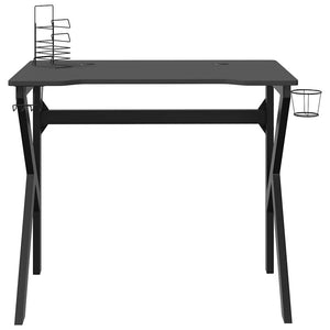 Gaming Schreibtisch Schwarz K-Gestell 90x60 cm