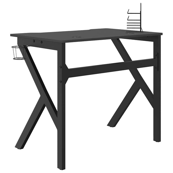 Gaming Schreibtisch Schwarz K-Gestell 90x60 cm