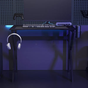 Gaming Schreibtisch Schwarz K-Gestell 90x60 cm