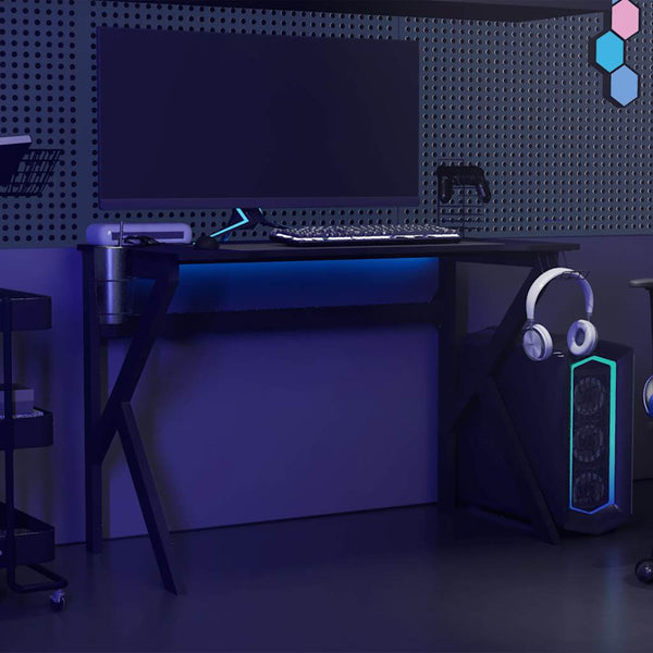 Gaming Schreibtisch Schwarz Rot 110cm