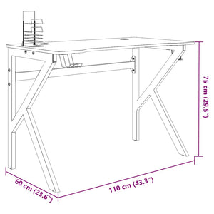 Gaming Schreibtisch Schwarz Rot 110cm