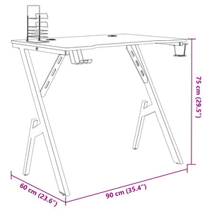 Gaming Schreibtisch Schwarz Y-Form 90x60 cm