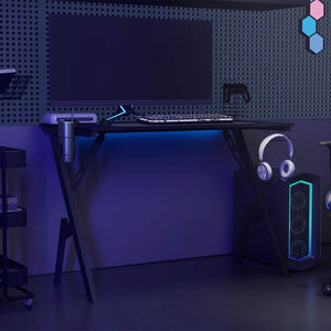 Gaming Schreibtisch Schwarz Rot 110 cm
