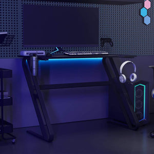 vidaXL Bureau de gaming avec cadre en Z noir 110x60x75 cm