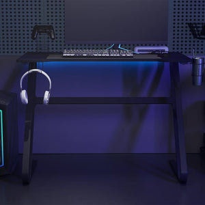 vidaXL Bureau de gaming avec cadre en Z noir 110x60x75 cm