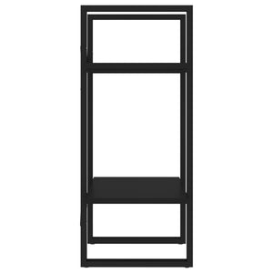 Schwarzes Bücherregal mit 2 Fächern