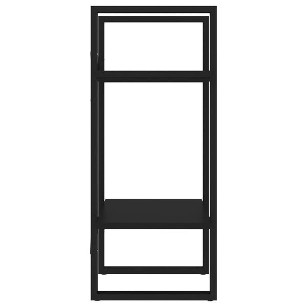 Schwarzes Bücherregal mit 2 Fächern