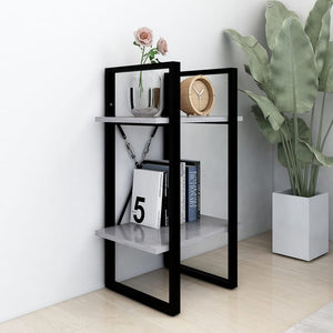 vidaXL Bookcase with 2 Compartments Concrete Grey 40x30x70 cm Engineered Wood