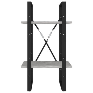 vidaXL Bookcase with 2 Compartments Concrete Grey 40x30x70 cm Engineered Wood